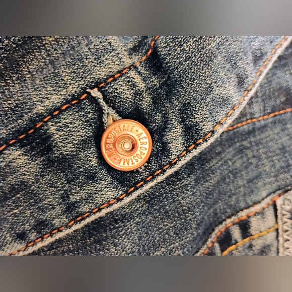 5/$50 EUC Women/Girls Authentic Aeropostale Distressed Jean Jacket Sz. S - Picture 6 of 8